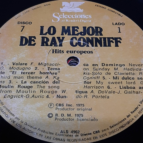 Sin Tapa Disco Ray Conniff Lo Mejor De Disco 7 Cl0