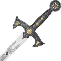 Comprar Espada Templaria Medieval 120 Cm Tamaño Real Con Base Unica