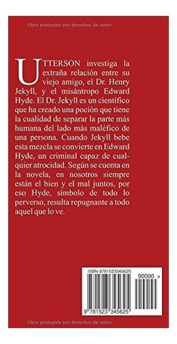 El Extraño Caso Del Dr. Jekyll Y Mr. Hyde (spanish Edition, De Robert Louis Stevenson. Editorial Createspace Independent Publishing Platform, Tapa Blanda En Español, 2016