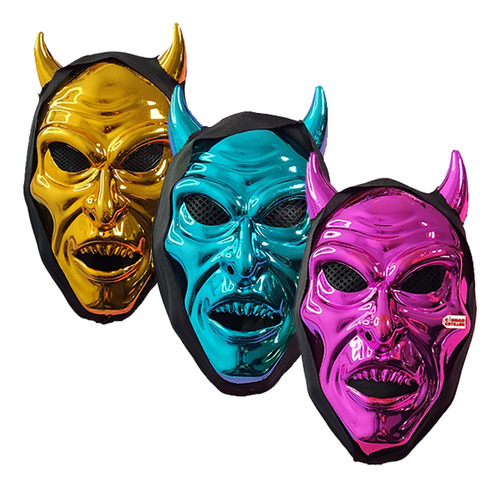 Máscara Diablo Capucha Premium Halloween - Ciudad Cotillón