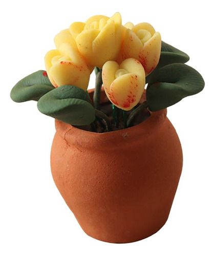 Mini Casa De Muñecas Modelo De Flor En Maceta Bonsái
