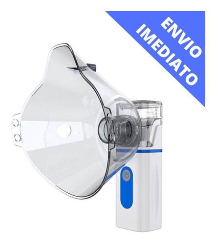 Inhalador silencioso portátil ultrasónico de color azul Bivolt para niños y adultos