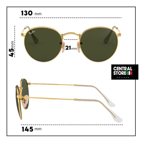 Tienda Oficial Ray Ban Anteojo De Sol Round Metal Rb3447 -