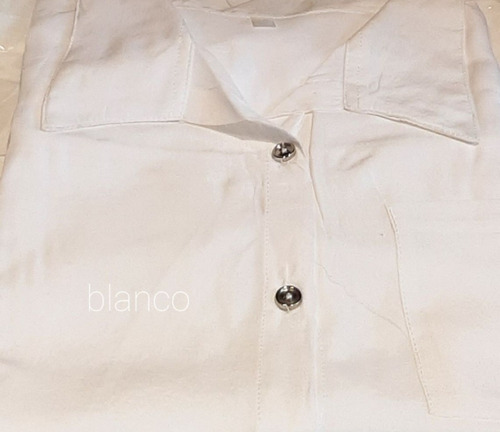 Imagen 3 de 6 de Camisa Larga Mujer Manga 3/4 Convertible A Corta Poplin