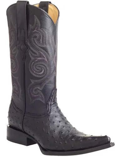 Botas cuadra online de avestruz blancas