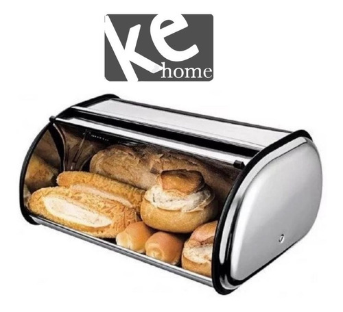 Porta Pão Em Aço Inox Brilho Ideal P/ Manter Quente Crocante Cor Prateado
