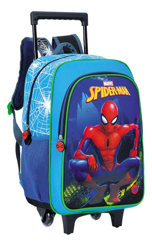 Morral Maleta Con Ruedas Escolar Spiderman Marvel Original