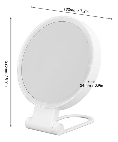 Espejo Cosmético Up Con Aumento De Doble Cara, 1 X 5 Led Y