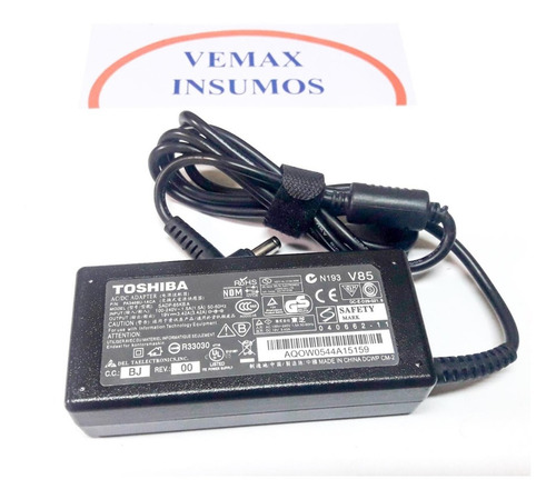 Imagen 2 de 3 de Cargador P/ Toshiba 19v 3.42a L645 L650 L655 L750 C/cable