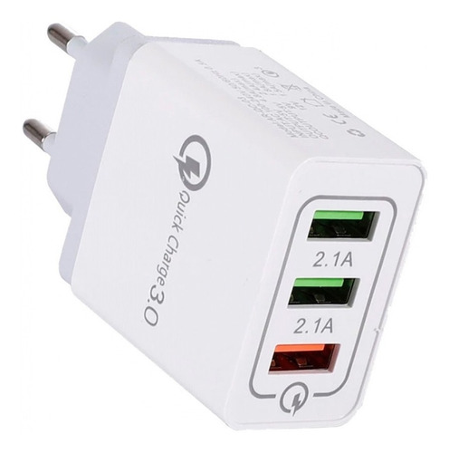 Adaptador Cargador 3 Puertos Usb Carga Rápida Qc 3.0 Fast