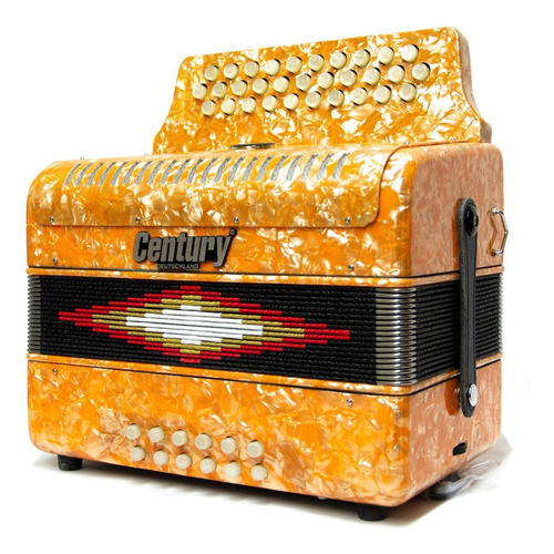 Century C3012fana Acordeón 31 Botones 12 Bajos Naranja Msi Color Amarillo
