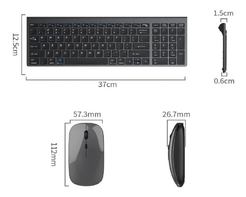 Imagem 4 de 4 de Kit Teclado E Mouse Sem Fio 2.4g Recarregável Dw-8078