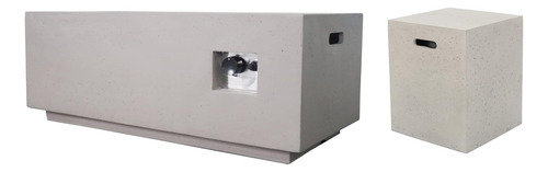 Fogata Rectangular De 102 Cm En Gris Claro