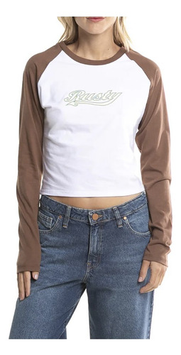 Rusty Norty Ls Raglan Baby Tee Ld Remera Manga Larga Mujer