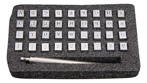 Stamp Alphabet, Herramientas Moleteadas De 3,5 Mm, Mango Par