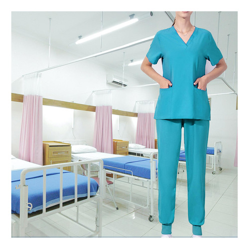 . Uniforme Scrub Set Top Y Pantalones Lavable A Máquina