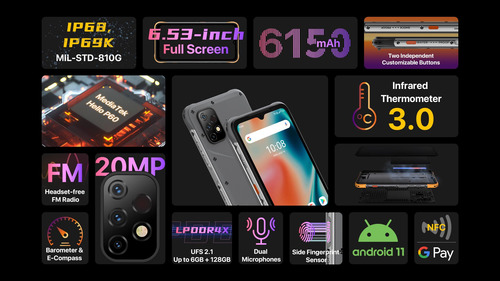 Umidigi Bison X10 Pro 128gb Dual Sim 6gb Ram Negro Color Hack Black - Excelente (Usado)