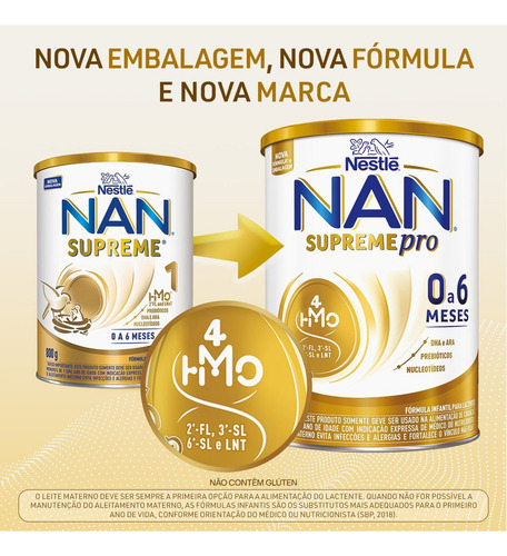 Nanlac Supreme Nestlé 1 Fórmula Infantil 800g 0 A 6 Meses Tradicional