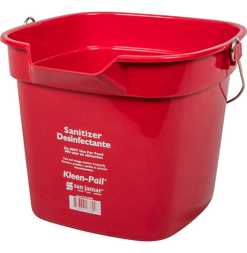 San Jamar Kleen-pail 10 Cuarto Galon Rojo Lote 12