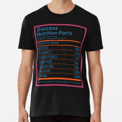 Remera Success Ingredients - Nutrition Label - Gym Motivatio