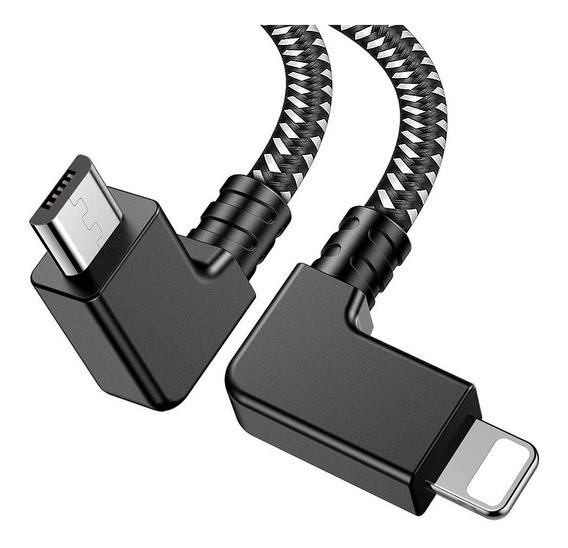 2 un en ángulo recto 90 Grado Micro USB Cable on-the-go con potencia para 3 N7100 N9000 NOTE