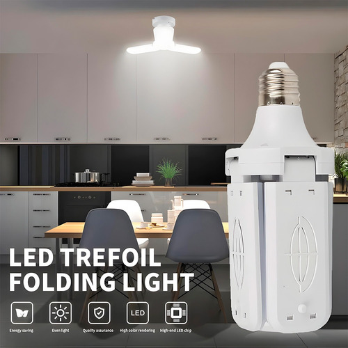 Bombilla Led 50w Tipo Ventilador 4 Hojas Ajustable, Foco Blanco Frío