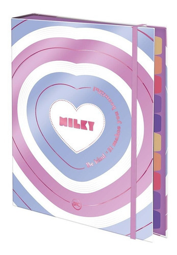 Fichario Milky Universitario Caderno Colegial Argolado Dac Cor Rosa