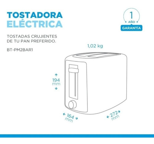 Tostadora Electrica Midea 2 Ranuras Negro Garantia Oficial