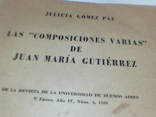 Julieta Gomez Paz - Composiciones De J. M. Gutierrez (e)
