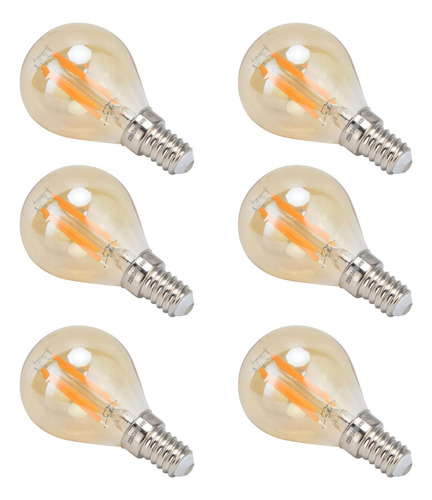 Bombilla Led De Filamento G45 E14, Color Dorado Vintage, Reg