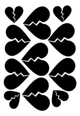 Broken Hearts Decal Sheet Jdm 9 Total | Made In Usa By ...