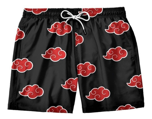 Short Bermuda Praia Naruto Aktsuki Kit Casal
