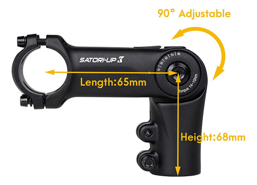 Extensión De Potencia Up3 Bicicleta - Manillar Ajustab...