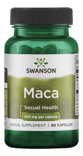 Maca Swanson 500 Mg 60 Capsulas (alta Potencia) Sabor Underflavored