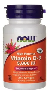 Vitamina D3 De Alta Potencia 5,000 Iu 240 Softgels