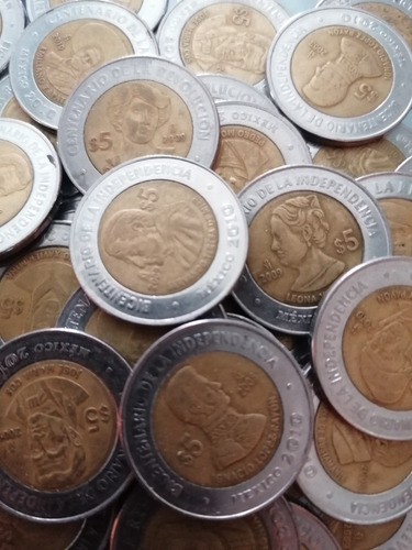 Monedas De 5 Pesos Centenario Y Bicentenario 