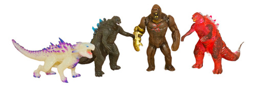 Paquete Juguete 4 Figuras King Kong Vs Godzilla Rosa