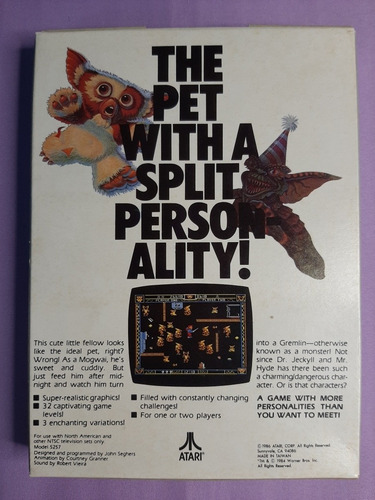 Imagen 2 de 6 de Gremlins Atari 5200 Nuevo Sellado