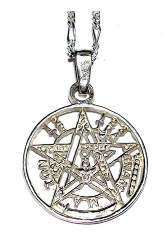 Dije De Tetragramaton Pentagrama Con Cadena En Plata Ley.925