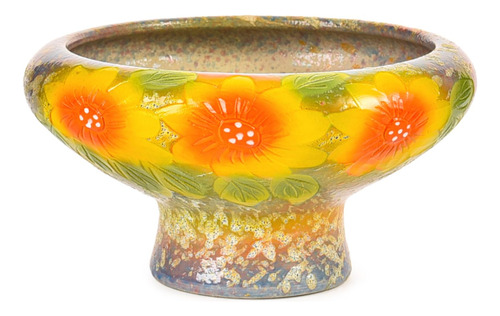 Sungmor - Juego De 4 Macetas De Ceramica Con Diseno De Flore