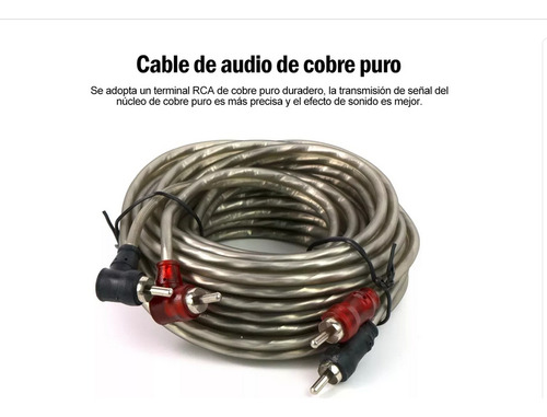 Kit Instalacion Cable Rca Amplificador Audio Auto 8ga