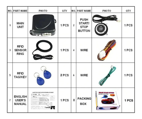 Auto Boton Encendido Arranque Rfid Antirobo Start Sin Llave