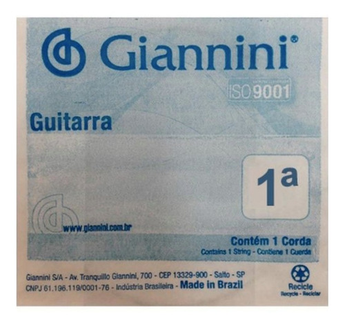 Corda Avulsa Guitarra 1ª Primeira Mi 010 Giannini Geegst10.1