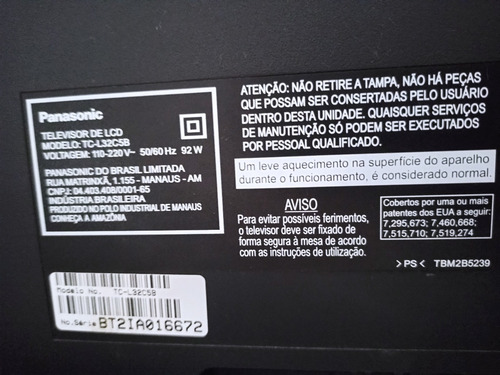 Imagem 8 de 8 de Tv Lcd 32 Viera Tc-l32c5b Panasonic Televisor Nao Envio
