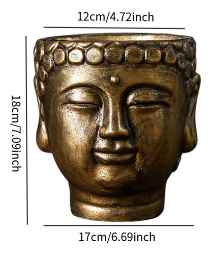 Macetero Con Cabeza De Buda, Macetero De Cemento, Maceta