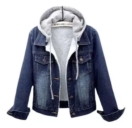 Jaqueta jeans best sale felpuda