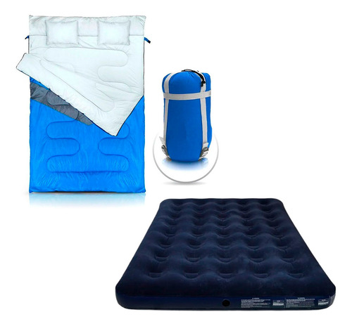 Kit Camping Ntk Barraca 4p+colchão Inflávelcasal+saco Dormir