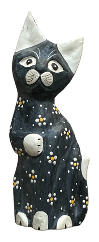 Figura Decorativa De Gato Gris