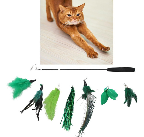 Xr Set De Plumas De Gato Varilla Telescópica Jugar Faux