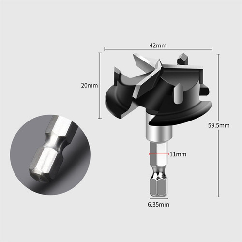 Broca De Perforación De De Vástago 59,5 Cm Negro